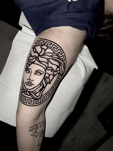 versace hair tattoo|medusa tattoo on vagina.